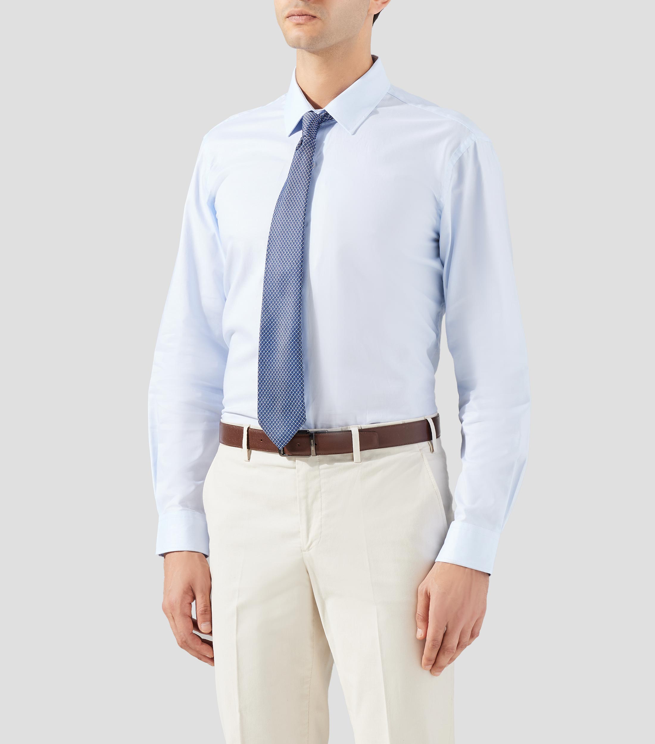 Camisa lisa manga larga Hombre